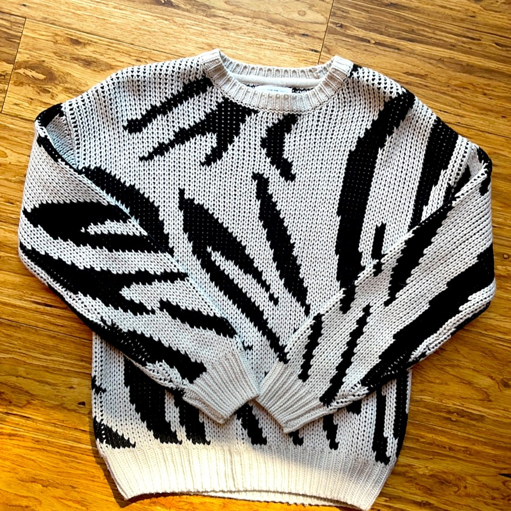 For the Republic loose fitting two color sweater